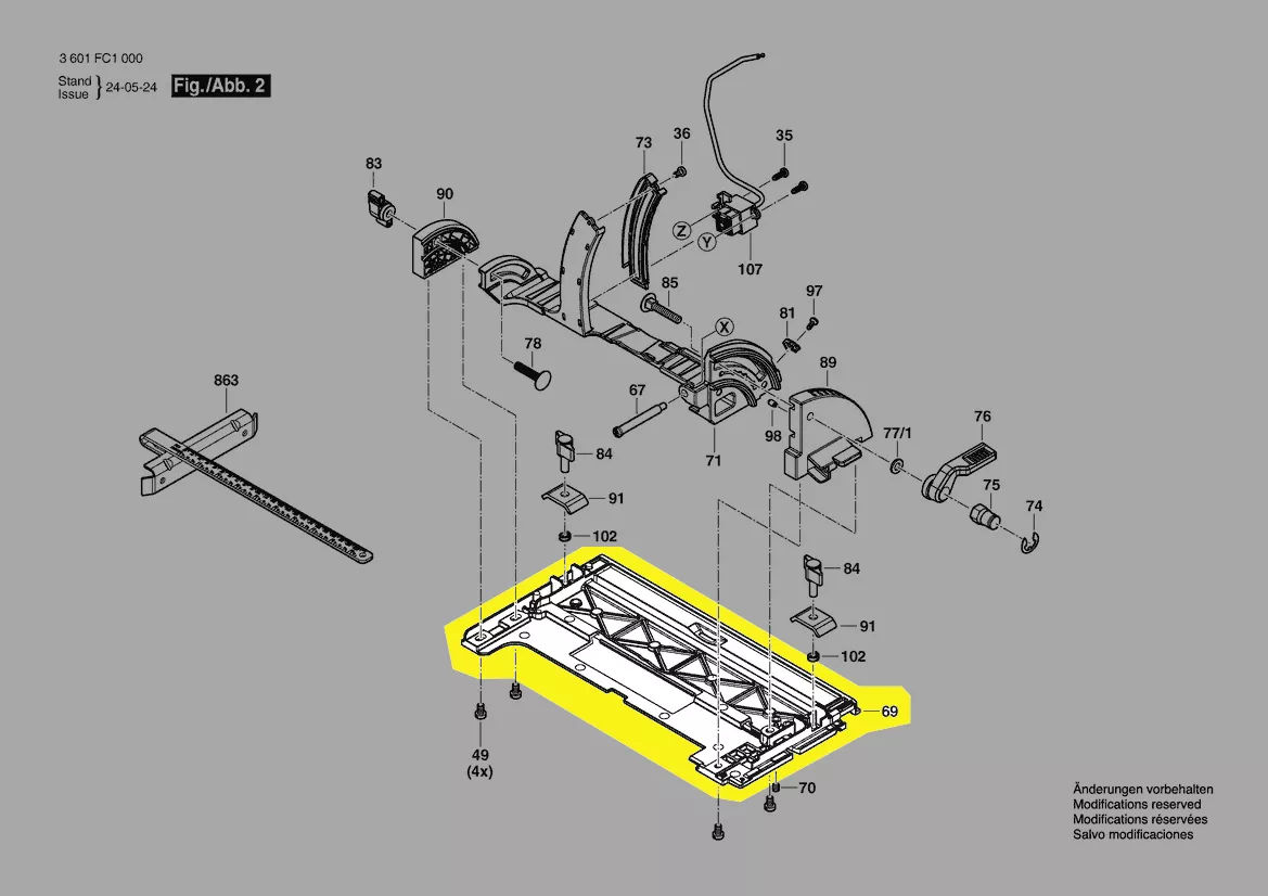 Plaque de base réf. 1 619 PS0 636 Bosch